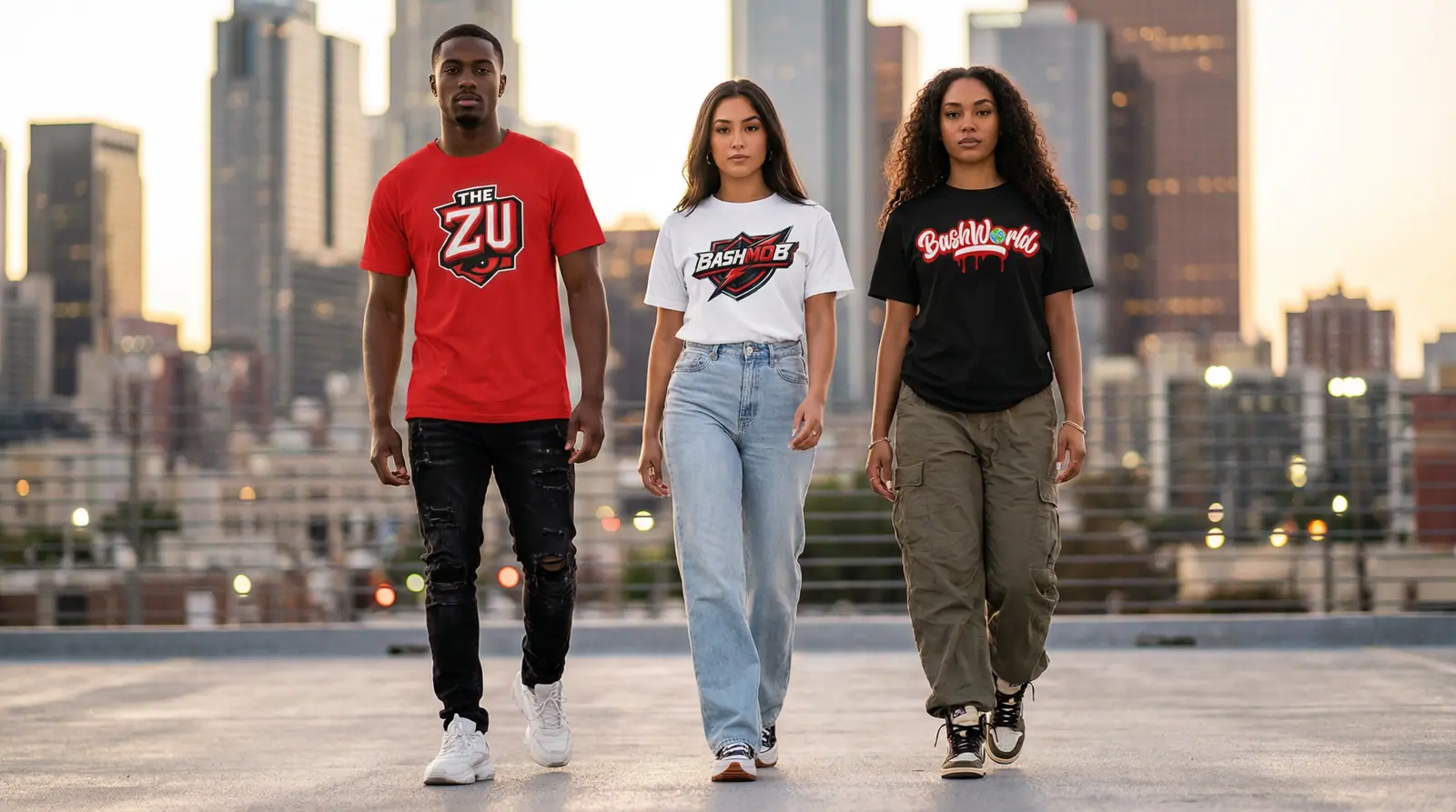 BashWorld merch on the rooftop